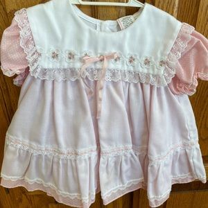 Pink and white dress